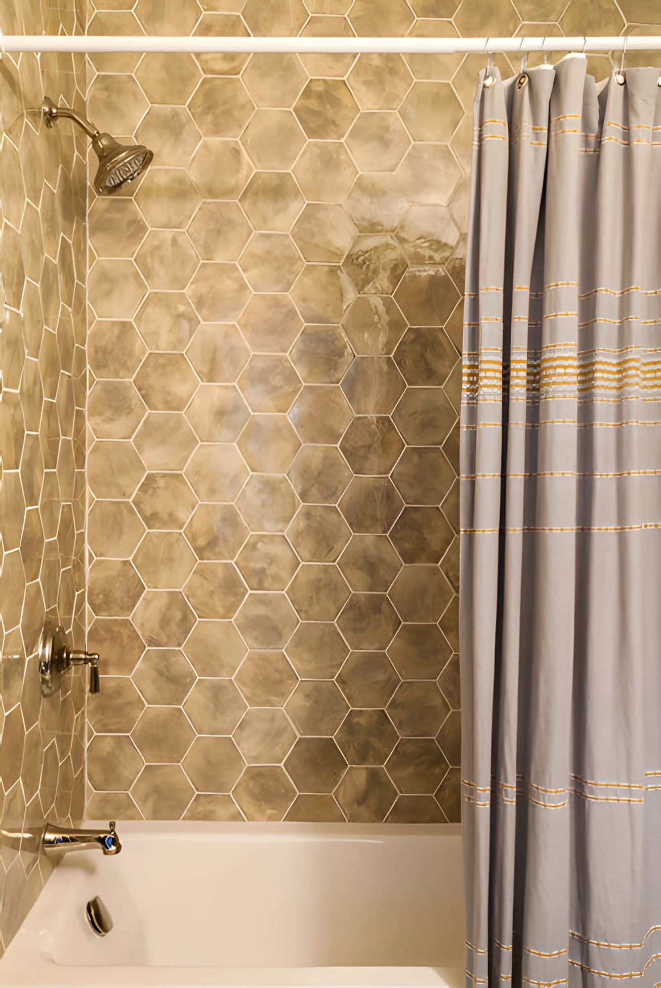 Stone tile tub and shower by M2